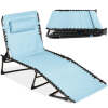 Portable Patio Chaise Lounge Chair Outdoor Recliner w/ Pillow - Thumbnail 1
