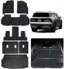 Floor Mats for 2024-2026 Chevrolet Traverse 7 Seats-2 Row Bucket Seat, TPE All Weather Trunk Mat Covering Backrest Mat for Chevy Traverse Mats Accessories - Thumbnail 1