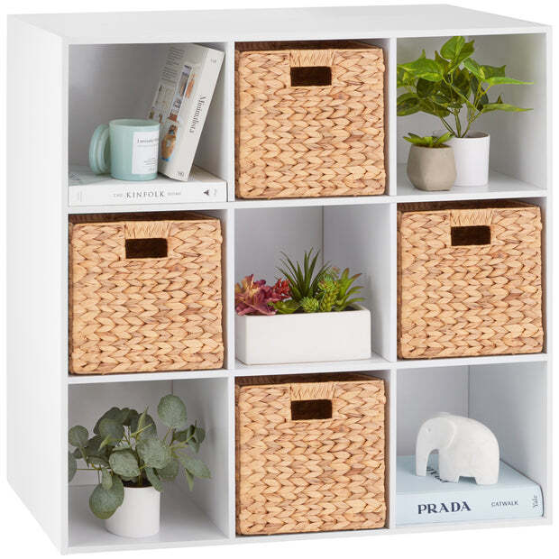 9-Cube Bookshelf Storage Display w/ 3 Removable Panels, Customizable Design - Image 1 - Lot 9678