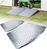 Heavy-Duty Shed Ramp for Riding Mower, Ramps for Sheds Garage Threshold Doorway Lawn Mowers Tractor Snow Blower Wheelchairs Garden Cart, 1500LBs Loading Anti-Slip Punch Plate Ramp - 2 PCS - Thumbnail 1