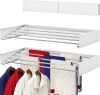 Wall Mounted Drying Rack 31.5", Foldable Laundry Drying Rack with Stainless Steel Rods, Retractable Laundry Space Saver for Indoor & Outdoor Use, Include Wall Template - Thumbnail 1