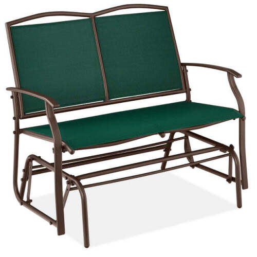 2-Person Patio Loveseat Swing Glider, Bench Rocker w/ Armrests - Lot 9724