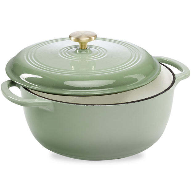 Cast-Iron Dutch Oven Kitchen Cookware w/ Enamel, Handles - 6qt - Image 1 - Lot 9729