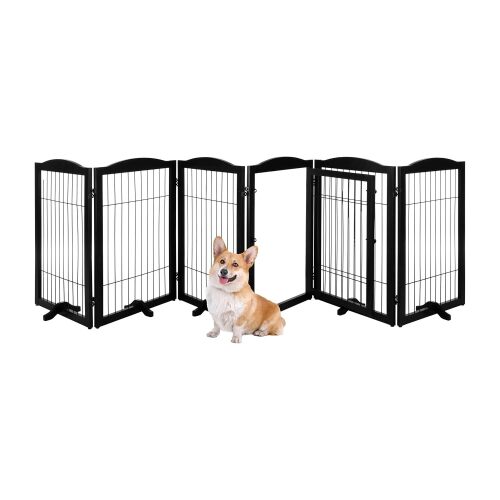 Pet Gate - 6-Panel Indoor Folding Dog Fence for Stairs or Doorways - Lot 9765