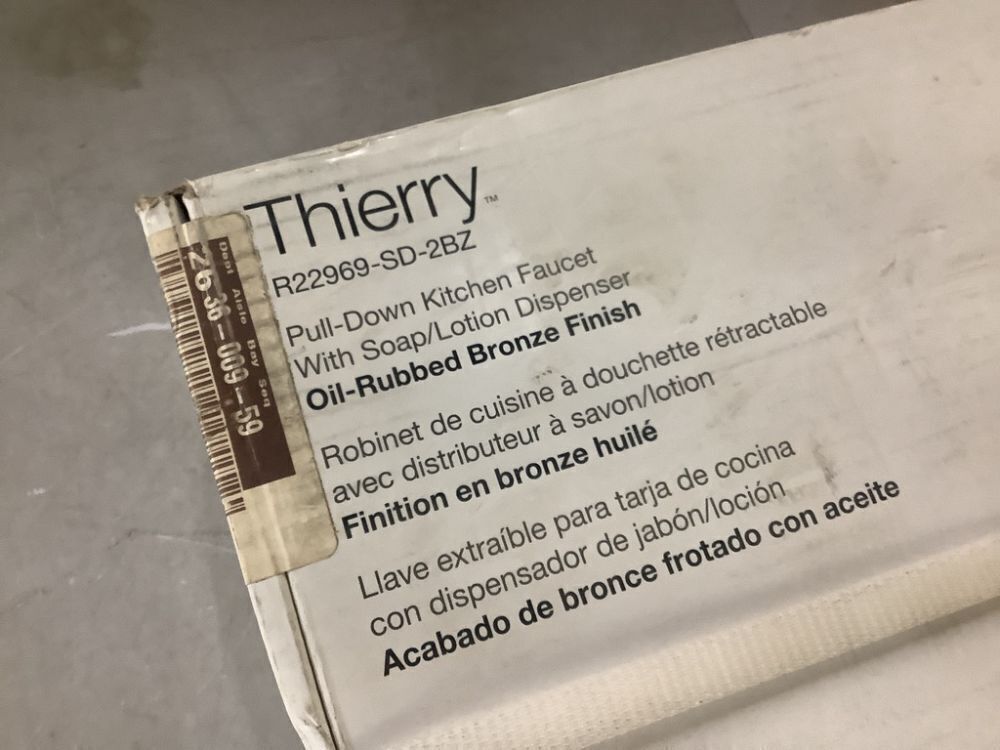 KOHLER Thierry Two Handle Pull-Down Sprayer Kitchen Faucet with Soap Dispenser in Oil-Rubbed Bronze - Image 3 - Lot 93JF