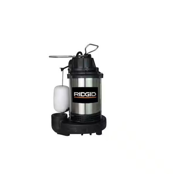 RIDGID 1 HP Stainless Steel Dual Suction Submersible Sump Pump - Image 1 - Lot 94JF