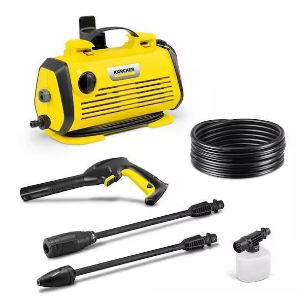 Karcher K 3-Horizontal FJ Cold Water Electric Pressure Washer, 1800 psi, 1.45 GPM, 2-Spray Wands, Foam Jet, Hose, Compact Design - Image 1 - Lot 96JF