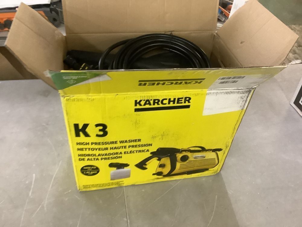 Karcher K 3-Horizontal FJ Cold Water Electric Pressure Washer, 1800 psi, 1.45 GPM, 2-Spray Wands, Foam Jet, Hose, Compact Design - Image 2 - Lot 96JF