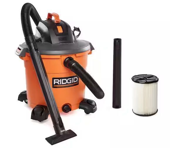 RIDGID 16 Gal. 5.0 Peak HP NXT Shop Vacuum Wet Dry Vac with General Debris Filter, Locking Hose and Attachments HD1640 - Image 1 - Lot 97JF