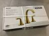 KOHLER Sundae 8 in. Widespread Double Handles Bathroom Faucet in Vibrant Brushed Moderne Brass - Thumbnail 2