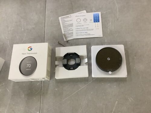 Google Nest Smart Programmable Wi-Fi Thermostat, Charcoal - Lot 133JF