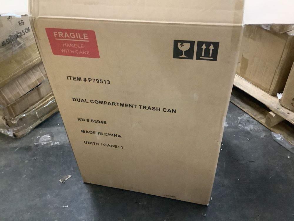 16 Gallon Rectangular Hands-Free Dual Compartment Recycling Kitchen Step Trash Can with Soft-Close Lid, Stainless Steel - Image 2 - Lot 135JF