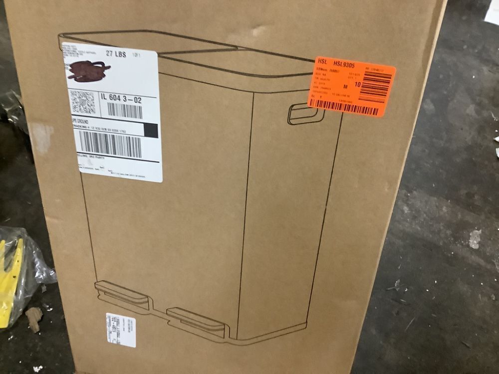 16 Gallon Rectangular Hands-Free Dual Compartment Recycling Kitchen Step Trash Can with Soft-Close Lid, Stainless Steel - Image 4 - Lot 135JF