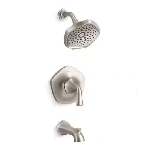 KOHLER Sundae Single-Handle 3-Spray Tub and Shower Faucet 1.75 GPM in Vibrant Brushed Nickel - Lot 147JF