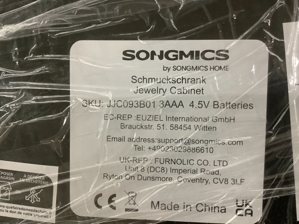 SONGMICS 6 LEDs Mirror Jewelry Cabinet, 47.2-Inch Tall - Damage on Back - Image 8 - Lot 152JF