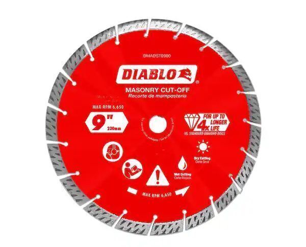 DIABLO 9 in. Diamond Segmented Turbo Cut-Off Discs for Masonry - Image 1 - Lot 238JF