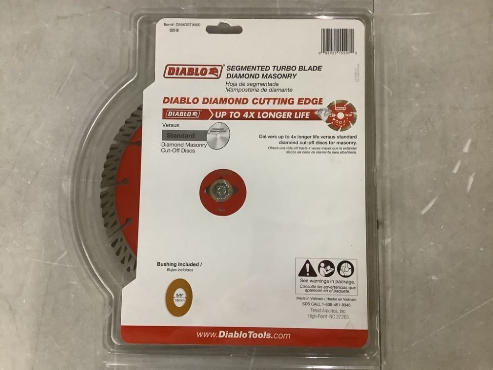 DIABLO 9 in. Diamond Segmented Turbo Cut-Off Discs for Masonry - Image 3 - Lot 238JF