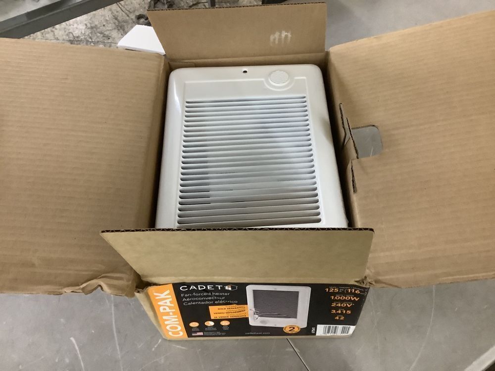 Cadet 240-volt 1,000-watt Com-Pak In-wall Fan-forced Electric Heater in White - Image 2 - Lot 240JF