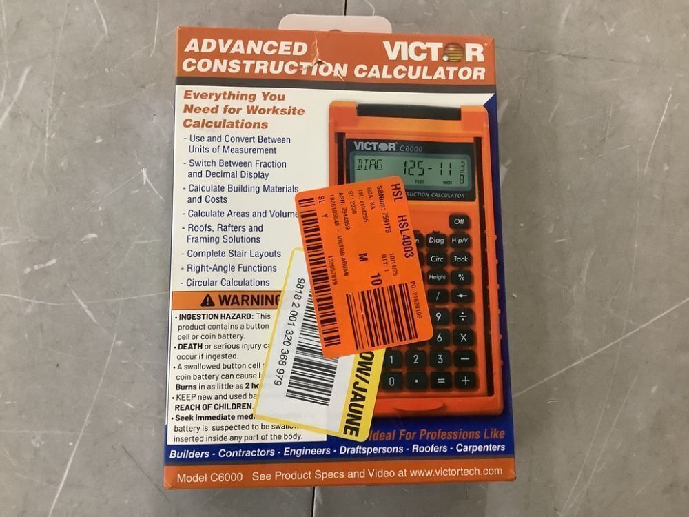 Victor Technology Victor Advanced Construction Calculator - Image 4 - Lot 244JF