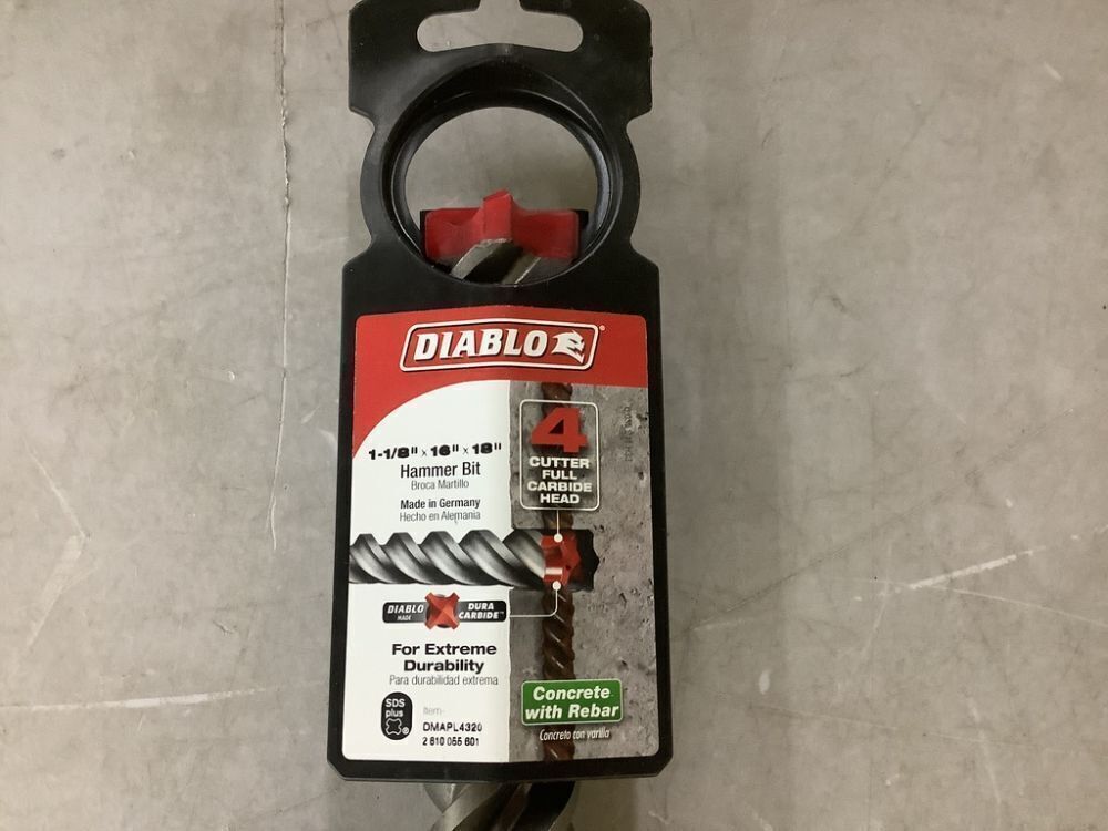 DIABLO 1-1/8 in. x 16 in. x 18 in. Rebar Demon SDS-Plus 4-Cutter Full Carbide Head Hammer Drill Bit - Image 3 - Lot 250JF