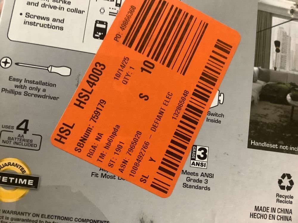 Defiant Single Cylinder Castle Electronic Deadbolt Satin Nickel with Biometric Fingerprint and Keypad - Image 5 - Lot 332JF