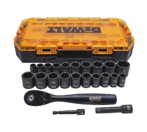 DEWALT 3/8 in. Drive Combination Deep Impact Socket Set with Ratchet (23-Piece) - Lot 340JF