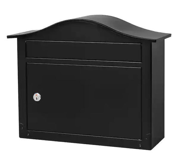 Architectural Mailboxes Saratoga Black, Medium, Steel, Locking Wall Mount Mailbox - Small Dent - Image 1 - Lot 341JF