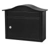 Architectural Mailboxes Saratoga Black, Medium, Steel, Locking Wall Mount Mailbox - Small Dent - Thumbnail 1