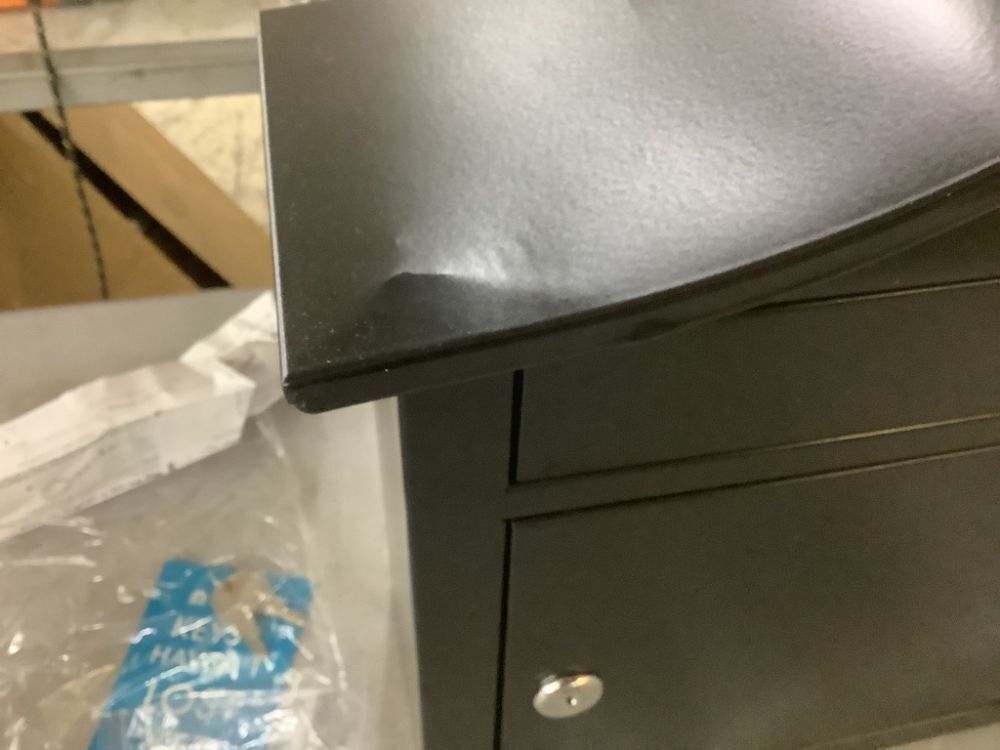 Architectural Mailboxes Saratoga Black, Medium, Steel, Locking Wall Mount Mailbox - Small Dent - Image 4 - Lot 341JF