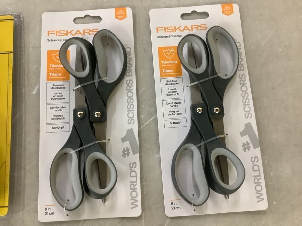 Stanley Wood Chisel Set & (2) Fiskars 2 Pack 8" Scissors - Image 2 - Lot 342JF