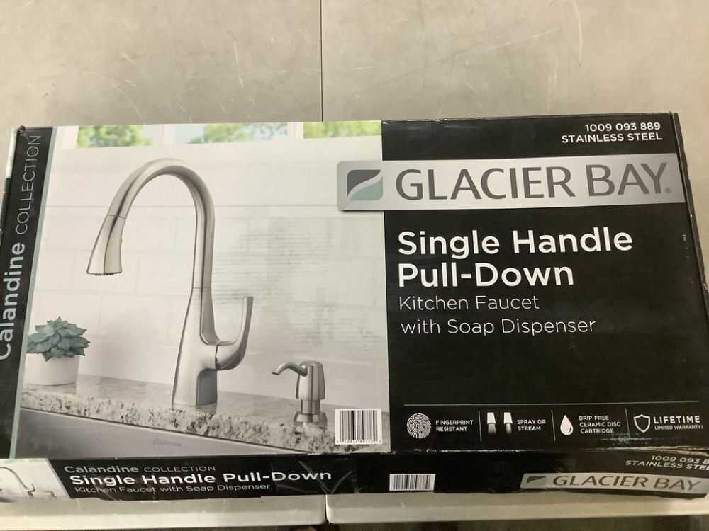 Glacier Bay Calandine Single-Handle Pull-Down Sprayer Kitchen Faucet with soap dispenser in Spot Resist Stainless - Image 7 - Lot 347JF