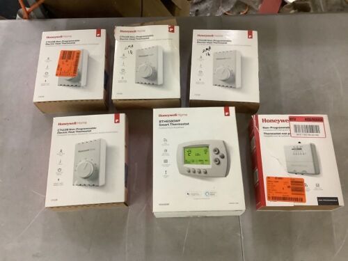 Lot of (6) Honeywell Thermostats - Uninspected - Lot 349JF