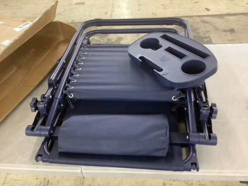 Folding Zero Gravity Recliner Patio Lounge Chair w/ Canopy, Side Tray - Lot 352