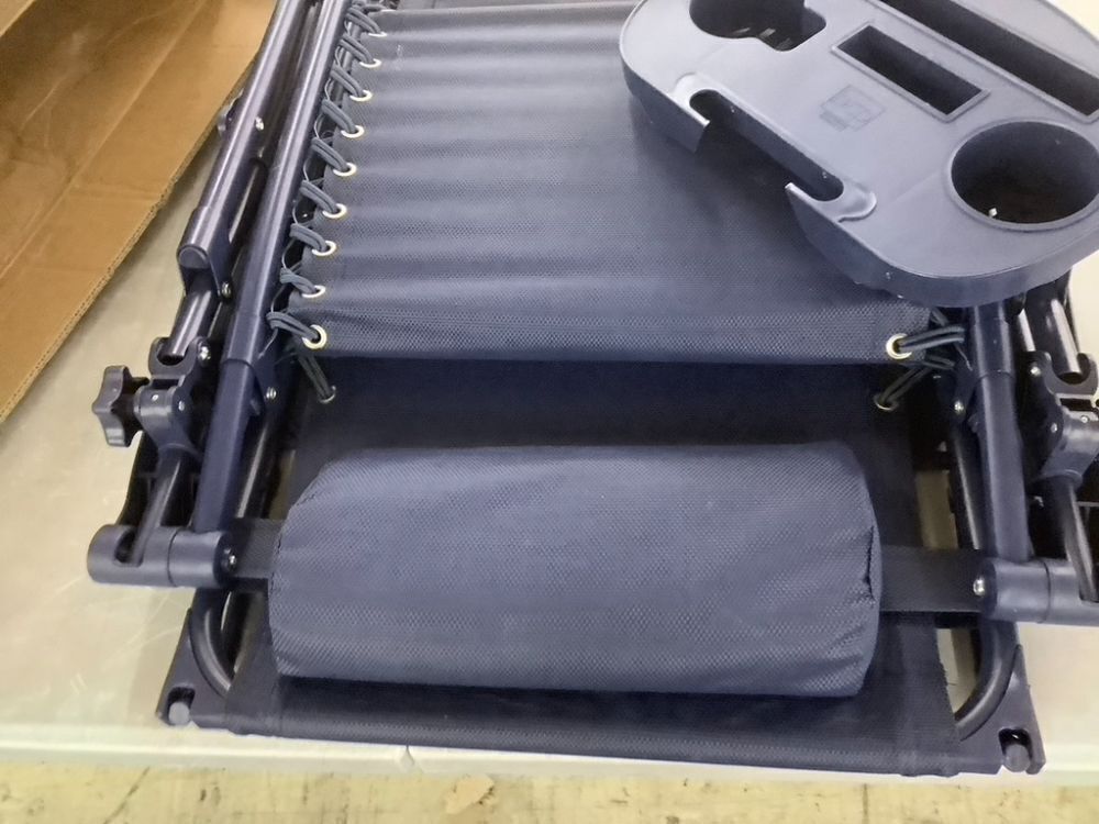 Folding Zero Gravity Recliner Patio Lounge Chair w/ Canopy, Side Tray - Image 2 - Lot 352