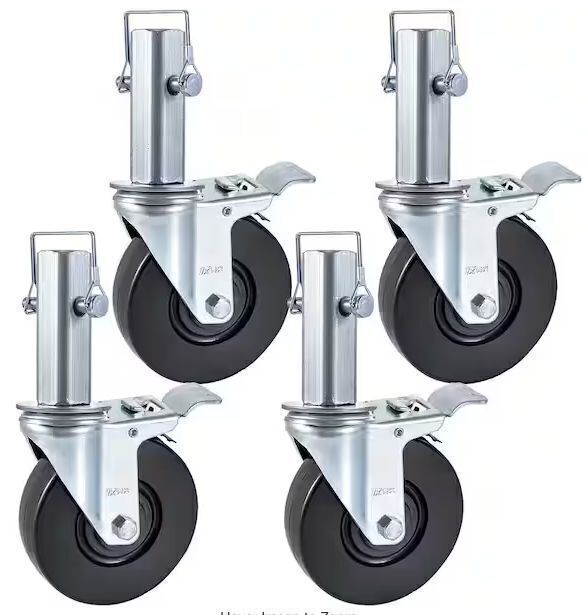 VEVOR 5 in. Scaffolding Rubber Swivel Caster Wheels 4-Pack - Image 1 - Lot 436JF