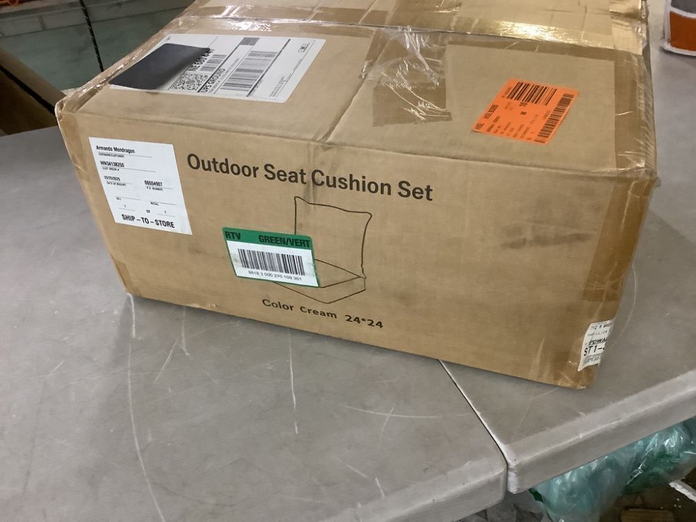 WNP 24 in. x 24 in. x 5 in. Square Outdoor Deep Seating Cushion Set Seat and Back Cushion, Cream - Image 2 - Lot 437JF