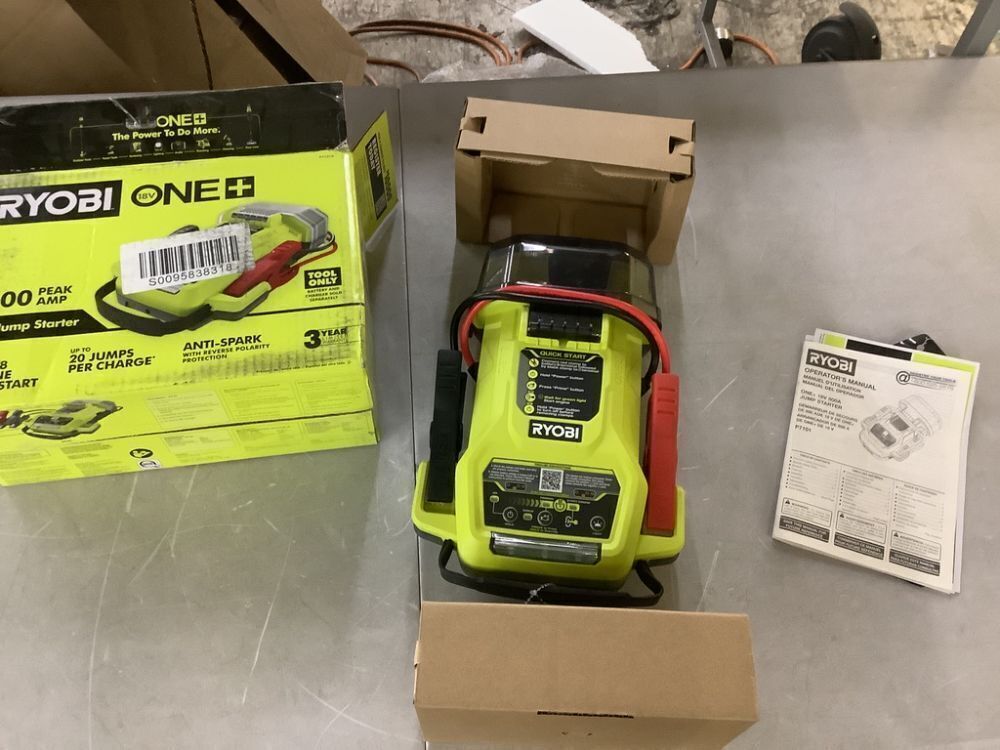 RYOBI ONE+ 18V Cordless 1600A Jump Starter with LED Work Light (Tool Only) - Image 2 - Lot 442JF