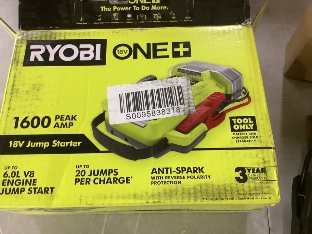 RYOBI ONE+ 18V Cordless 1600A Jump Starter with LED Work Light (Tool Only) - Image 4 - Lot 442JF