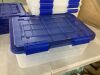 IRIS 4 Gal./16 Qt. Lockable Plastic Storage Tote, Clear with Blue Lid and Buckles (6-Pack) - Thumbnail 2