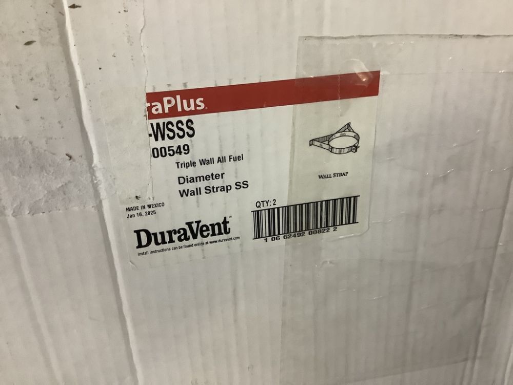 Lot of (2) DuraVent DuraPlus All-Fuel Chimney 6in. Diameter Wall Strap, 2 pack - Image 4 - Lot 445JF