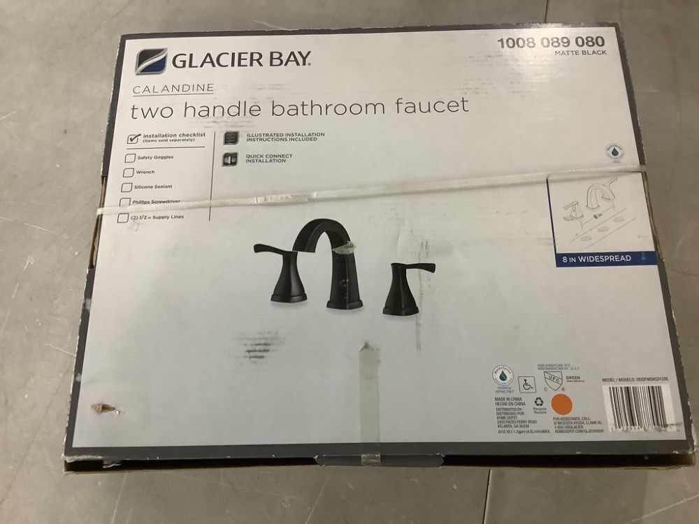 Glacier Bay Calandine 8 in. Widespread 2-Handle Bathroom Faucet in Matte Black - Image 5 - Lot 532JF