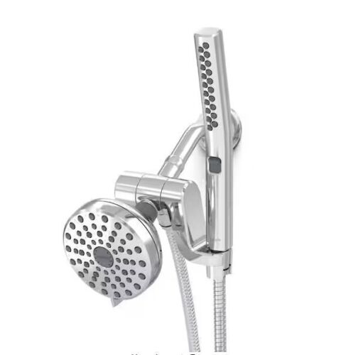 Waterpik 12-spray 5 in. High PressureDual Shower Head and Handheld Shower Head in Chrome - Lot 533JF
