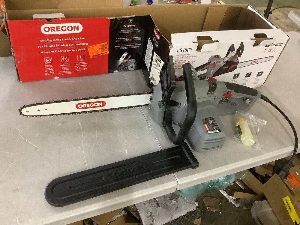 Oregon CS1500 Self-Sharpening 15 Amp Corded Electric Chainsaw, 18 in. Bar - Image 1 - Lot 540JF