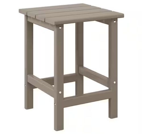 WESTIN OUTDOOR Mason 18 in. Weathered Wood Plastic Patio Adirondack Side Table - Lot 543JF