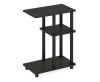 Furinno Turn-N-Tube 19.7 in. Espresso/Black C-Shape Wood Side Table with Shelves - Thumbnail 1
