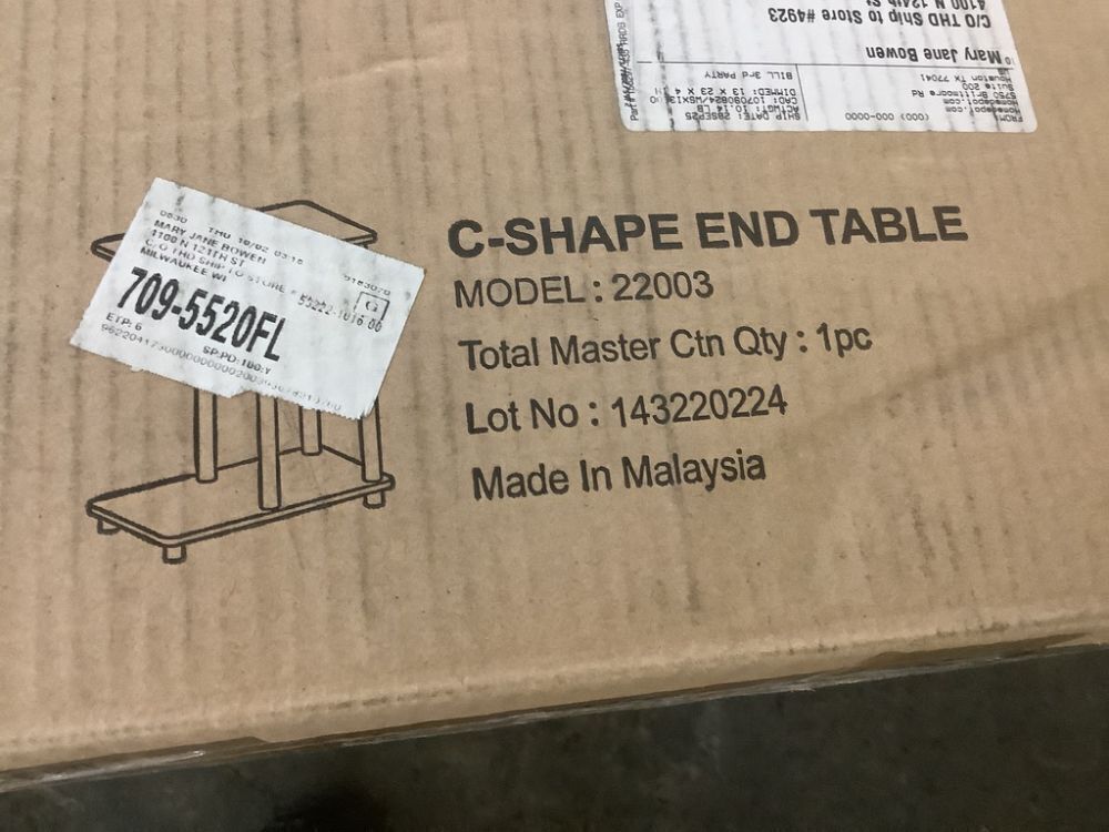 Furinno Turn-N-Tube 19.7 in. Espresso/Black C-Shape Wood Side Table with Shelves - Image 3 - Lot 544JF