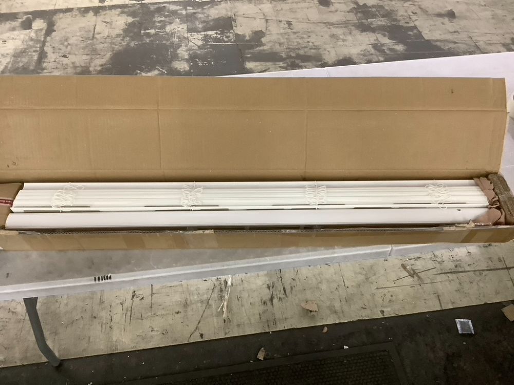 2.5" Cordless Faux Wood Blinds, White, 48.5" x 48" - Image 1 - Lot 553JF