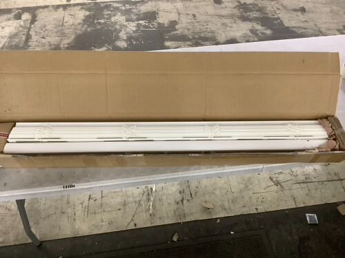 2.5" Cordless Faux Wood Blinds, White, 48.5" x 48" - Lot 553JF