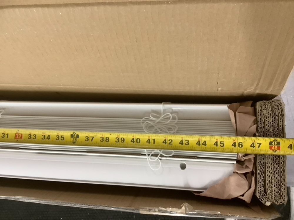 2.5" Cordless Faux Wood Blinds, White, 48.5" x 48" - Image 6 - Lot 553JF