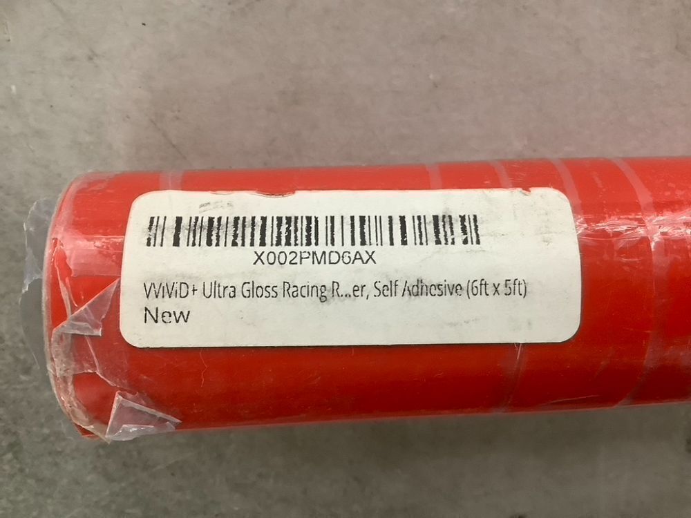 VViViD+ Ultra Gloss Racing Red Vinyl Car Wrap, Self Adhesive, 6' x 5' - Image 4 - Lot 556JF